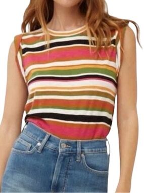 Veronica Beard Multicolor dree Striped Sleeveless Knit Tank top size XS